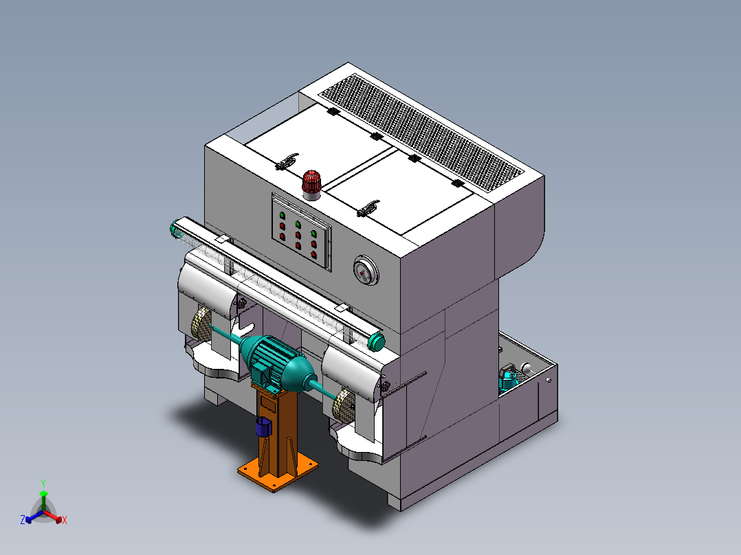 一体式湿式砂轮抛光机sw16可编辑正等轴测图