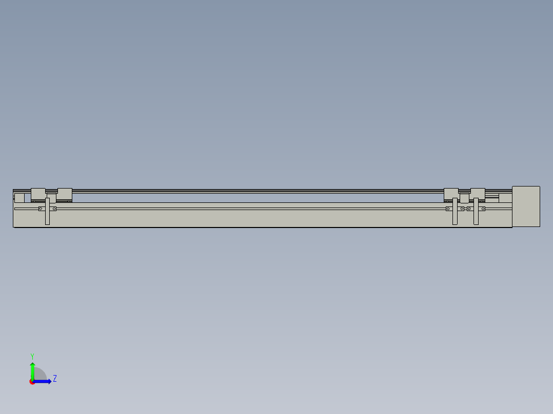 直线模组LHA6-S600-L-100W(16丝杆)设计图纸左视图