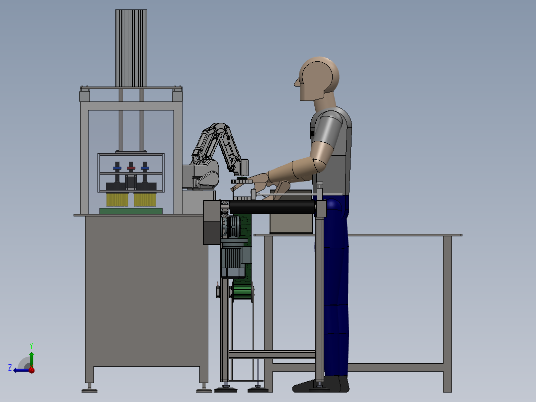 自动机器人零件去毛刺工艺右视图