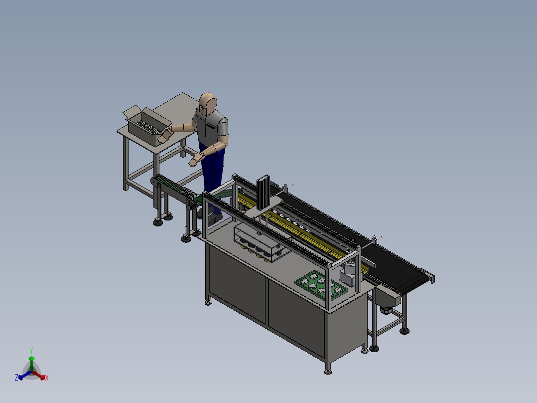 自动机器人零件去毛刺工艺正等轴测图