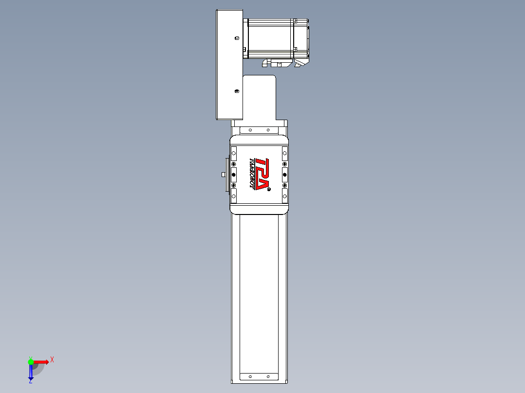 同步带全封闭直线模组TPA-HCB-85D-90-L200-MR-C-P20-N3俯视图