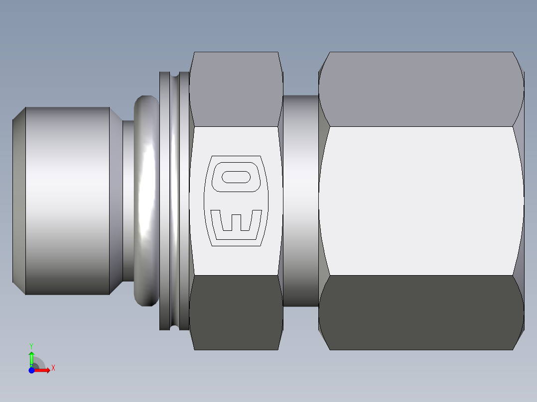 卡套式工业通用硬管接头EO_Male_Stud_connector_GEO10ZSMCF前视图