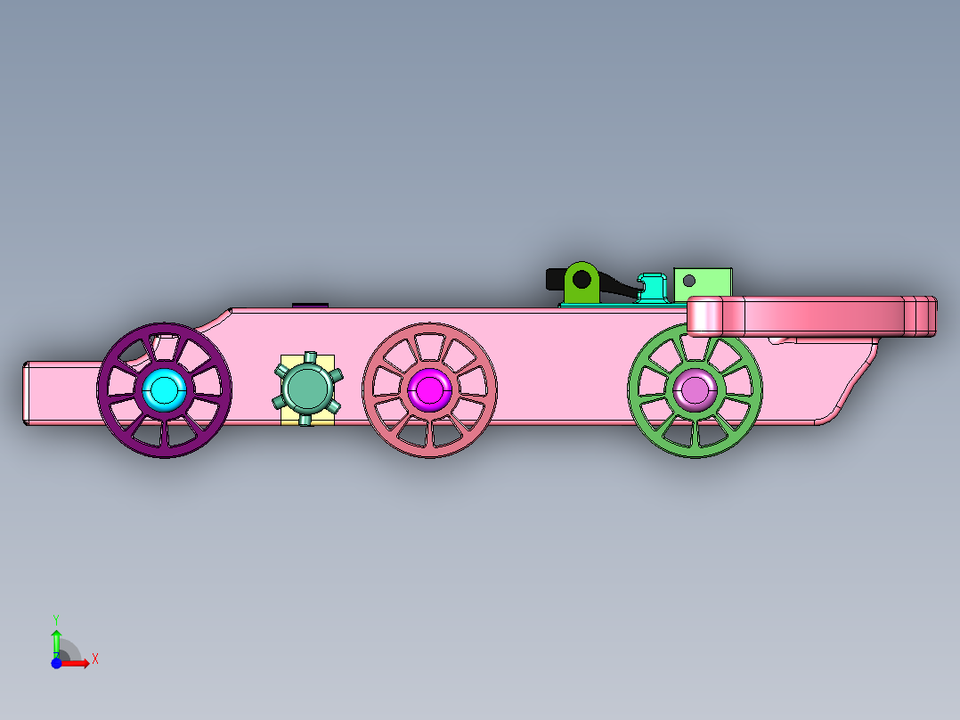 轮子移动巨弩达芬奇前视图