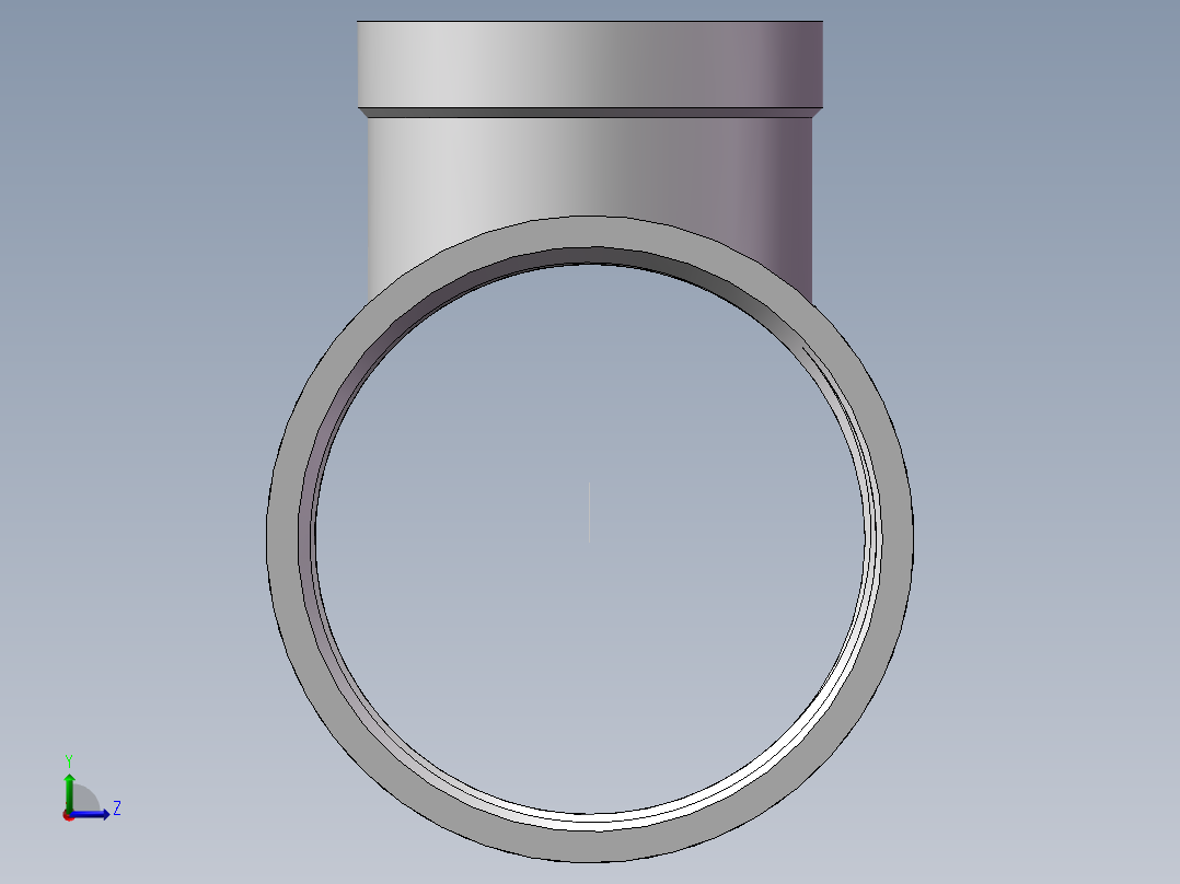 三通-异径 DN50-DN32左视图