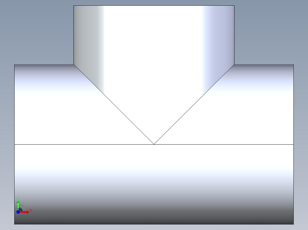 聚氯乙烯配件01-Sch80_Tee_SxSxS_801-060_6in前视图