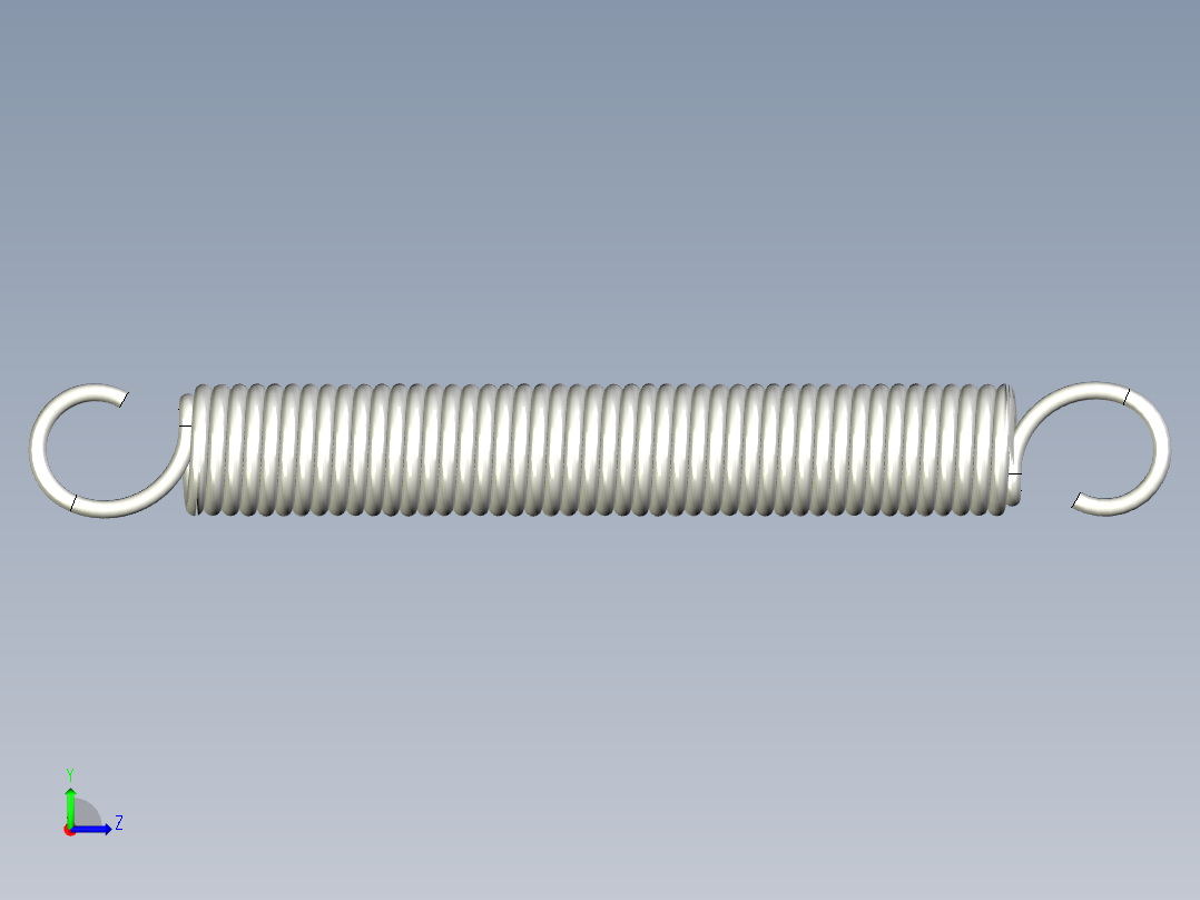拉伸彈簧AUS-3D多系列多零件图纸模型左视图