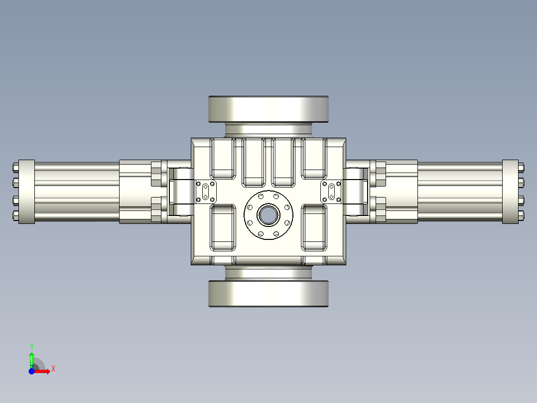 单闸板液压防喷器设计含三维二维说明书972406前视图