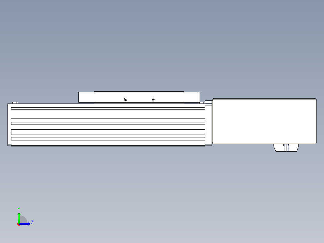同步带全封闭直线模组TPA-HCB-120D-90-L50-ML-Y-P40-N3左视图