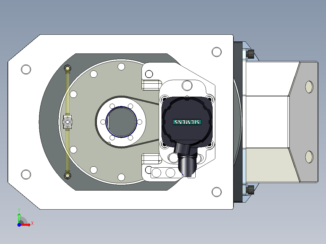 单臂斜交五轴头前视图