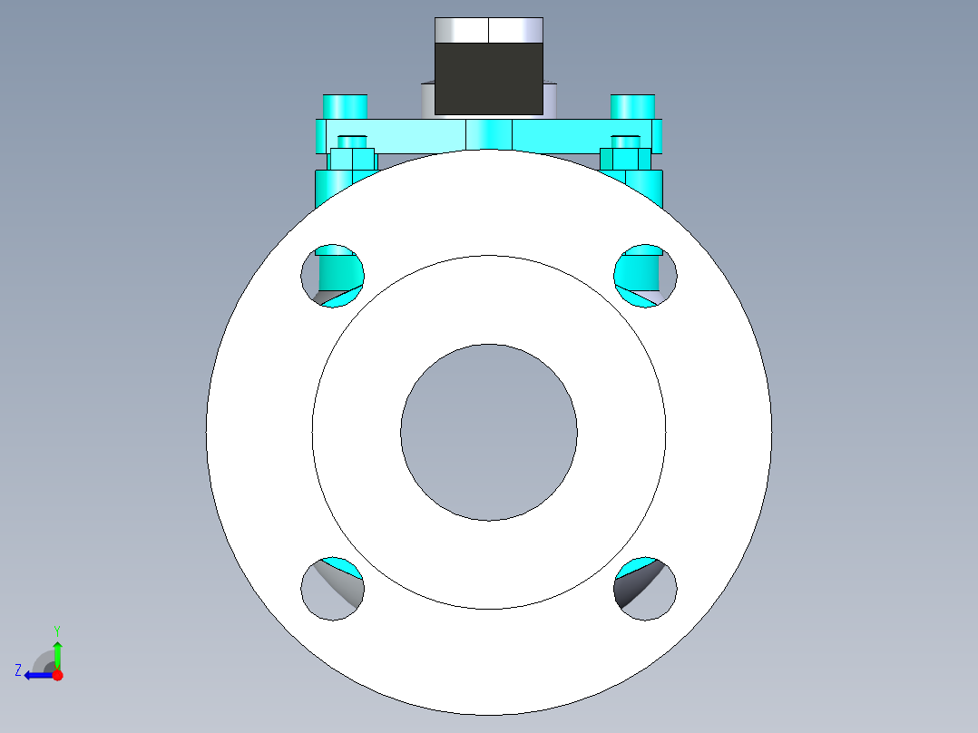 管道手动球阀-水管开关阀-手动阀门法兰连接球阀[50]右视图