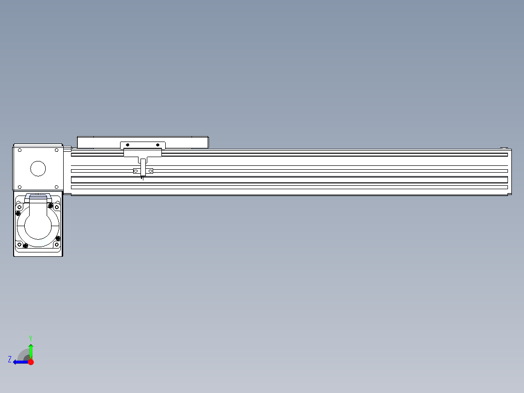 同步带全封闭直线模组TPA-HCB-120D-90-L350-LP-Y-P40-N3右视图