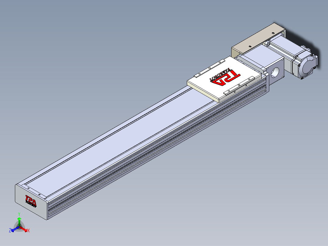 同步带全封闭直线模组TPA-HCB-110D-90-L550-MR-Y-P40-N3正等轴测图