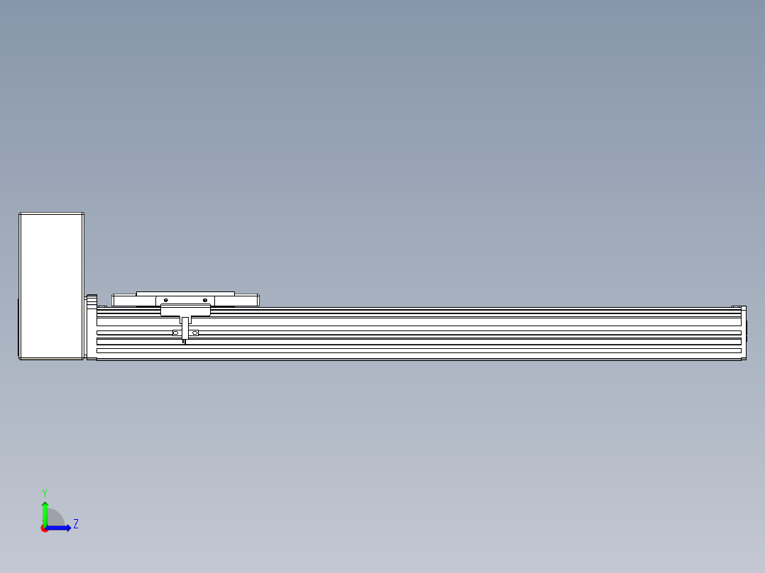 同步带全封闭直线模组TPA-HCB-110D-90-L450-RU-Y-P40-N3左视图