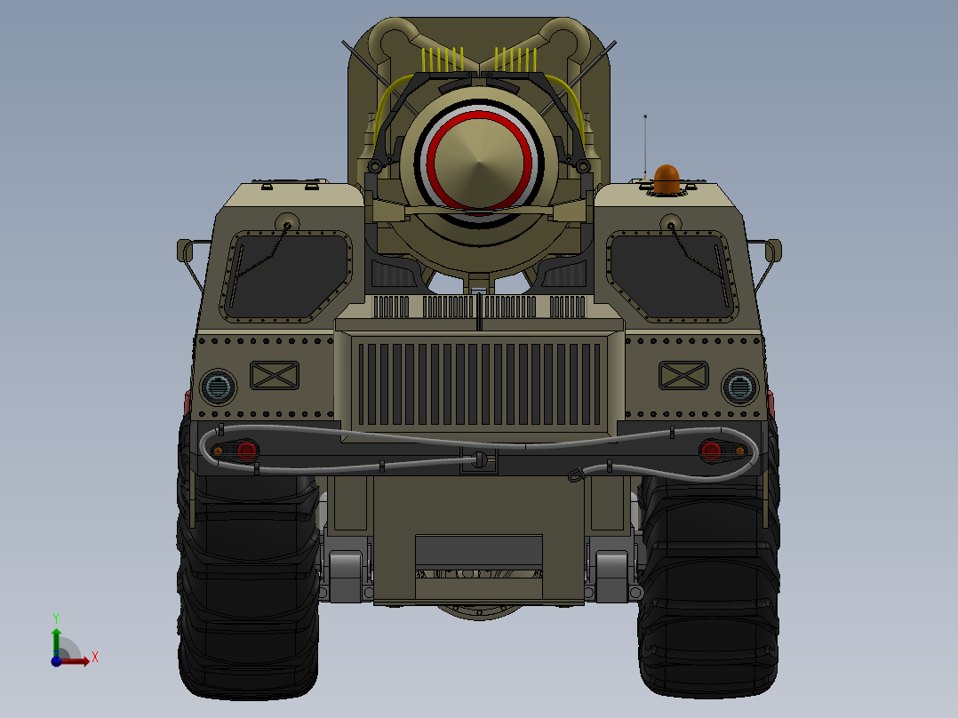 B导Dan运载车模型简易3D数模图纸 Solidworks设计前视图