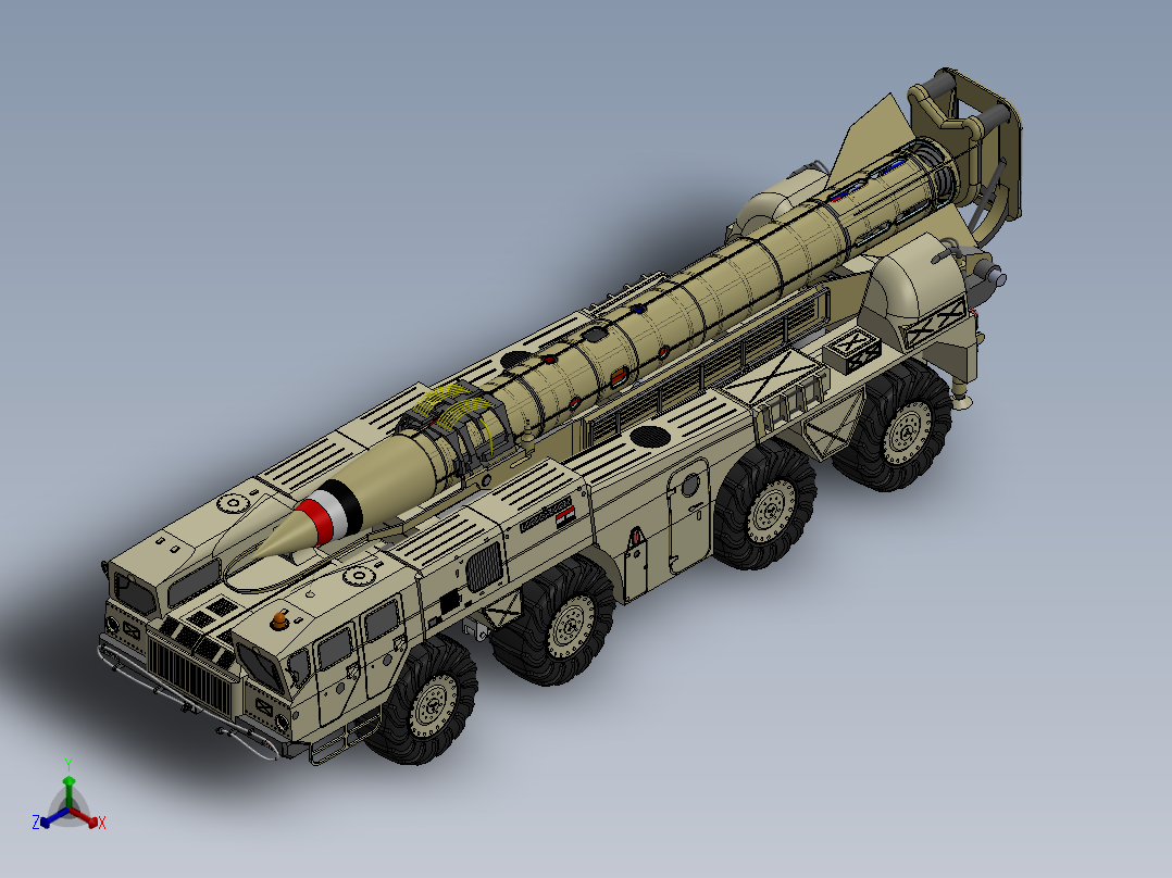 B导Dan运载车模型简易3D数模图纸 Solidworks设计正等轴测图