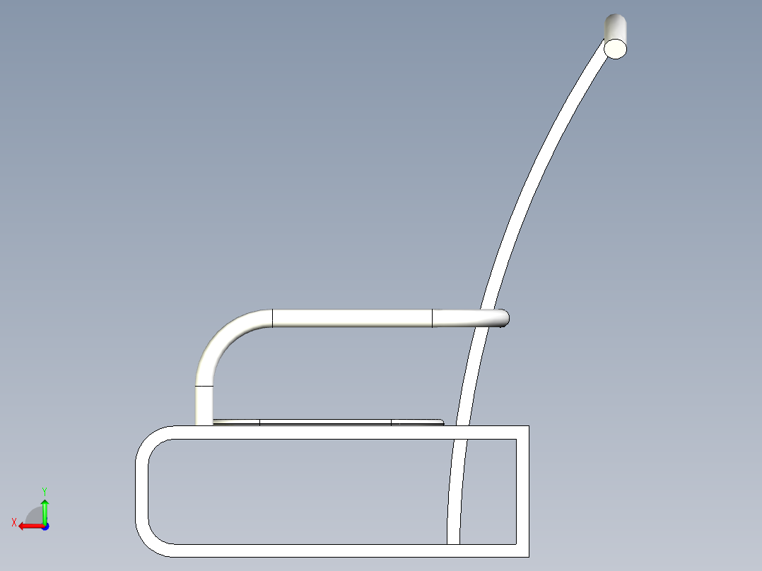 中式椅子（实木坐椅）后视图