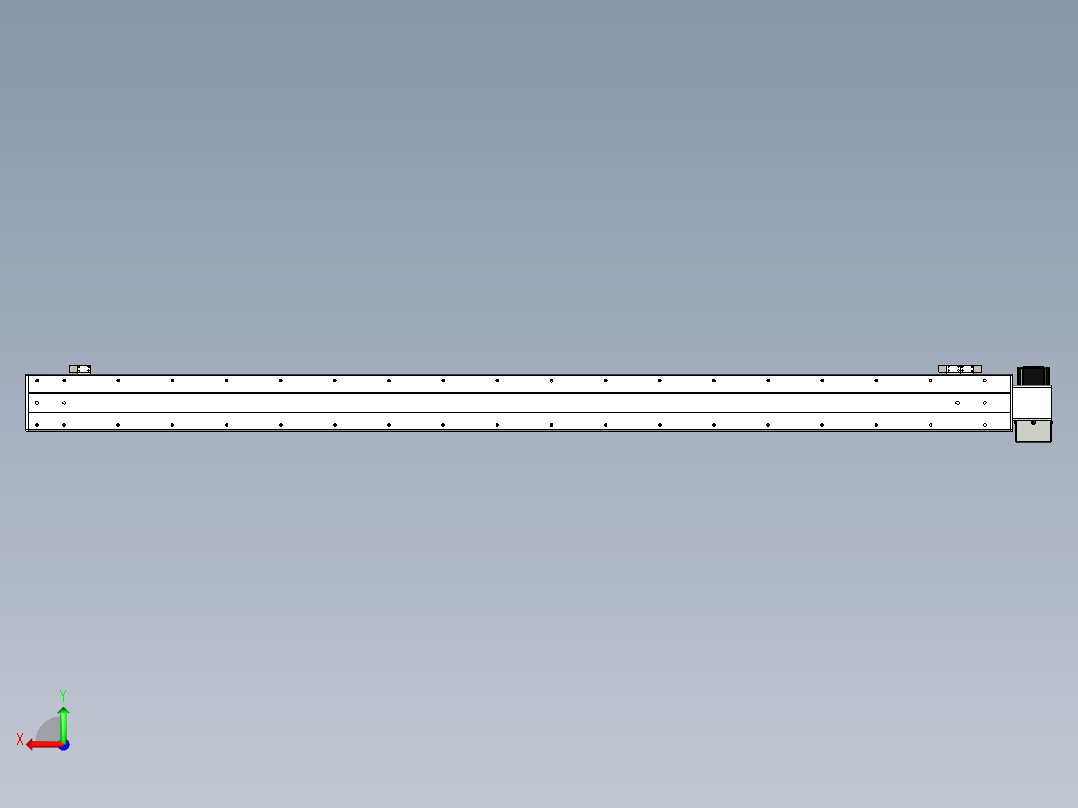同步带滑台-半封闭B10H-L45-S1600-LU-P40-D3后视图