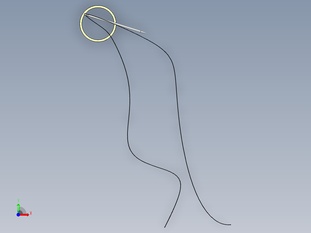 针线留恩模型前视图