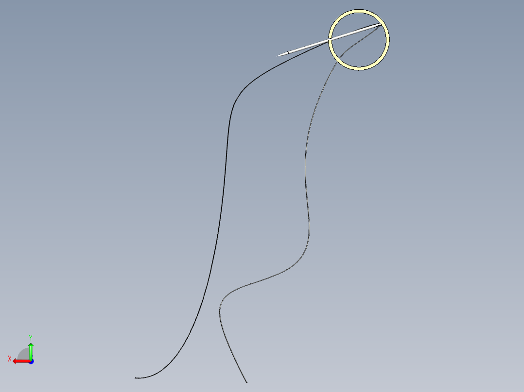 针线留恩模型后视图