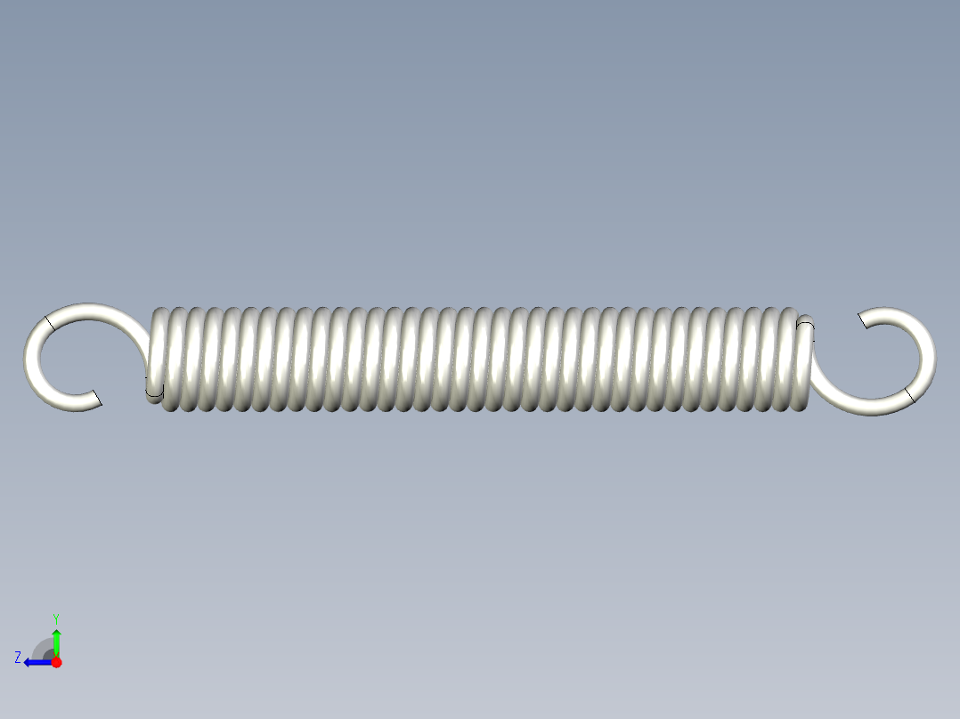 拉伸彈簧AWT.BWT-3D多系列多零件图纸模型右视图