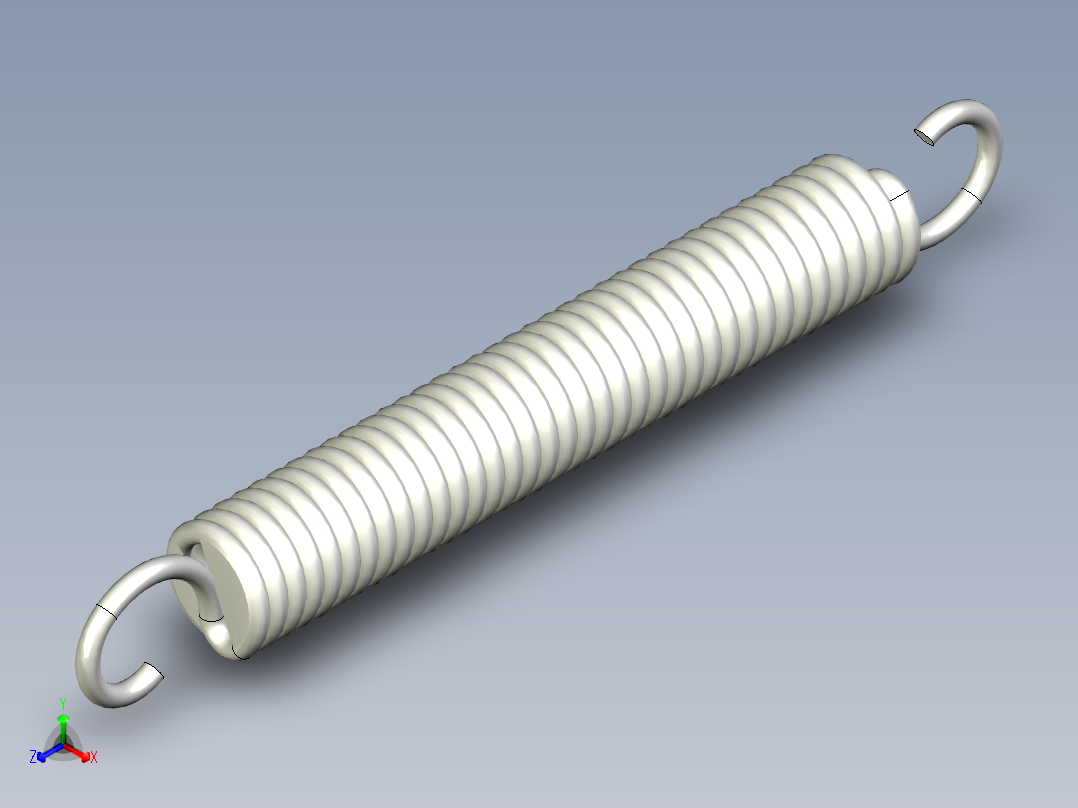拉伸彈簧AWT.BWT-3D多系列多零件图纸模型正等轴测图