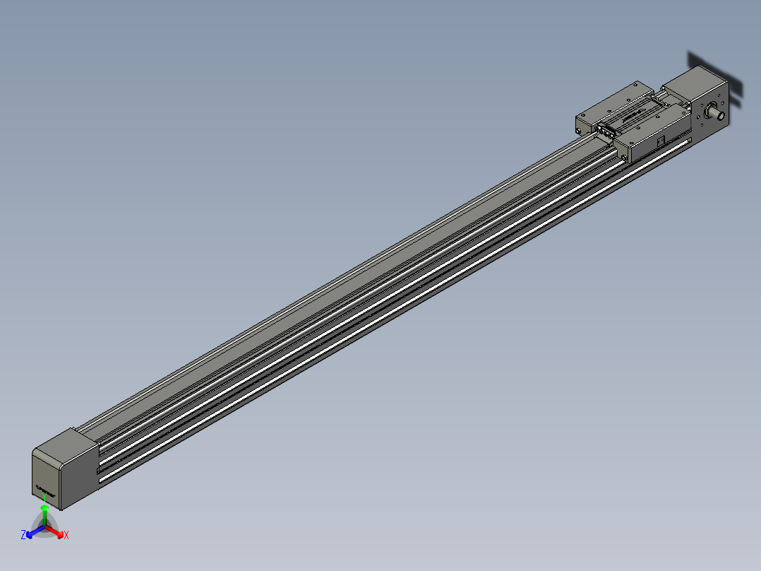 威洛博直线电机模组EB6-L140-S1050-光轴主视图