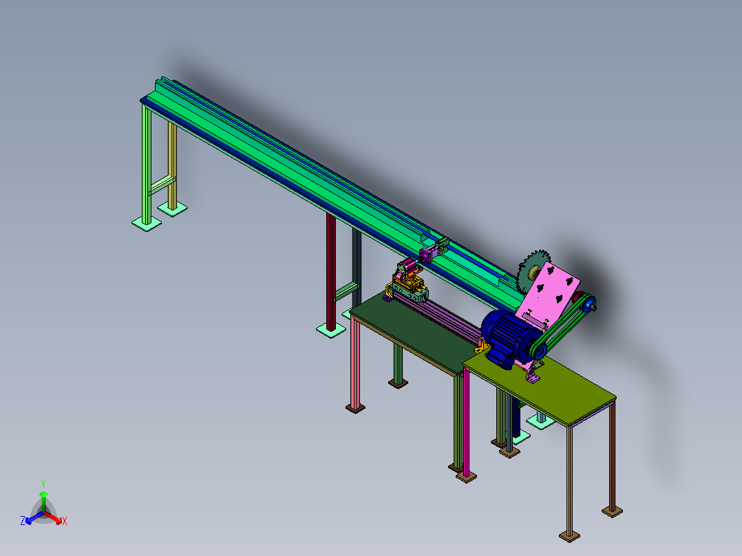 铜铝型材数控送料大型台锯正等轴测图