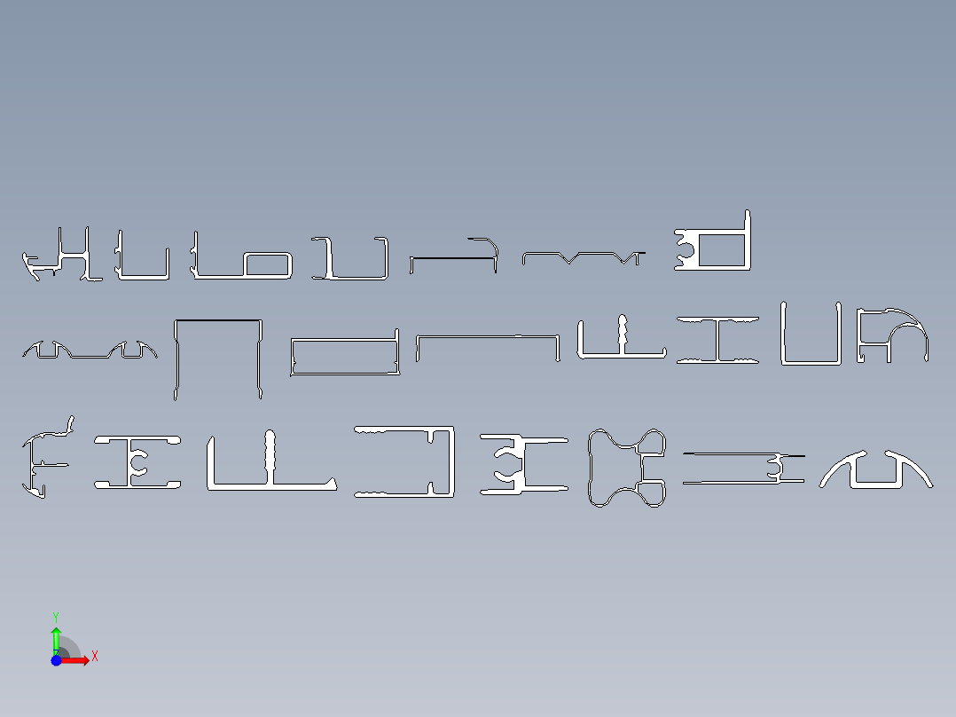 B3004588-6063 T5 铝型材 - 截面前视图