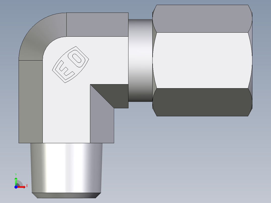 卡套式工业通用硬管接头EO_Male_stud_elbow_WE06LM71前视图
