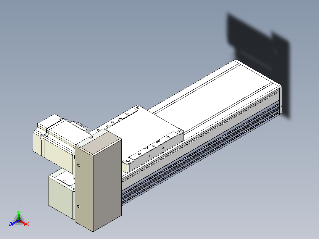 同步带全封闭直线模组TPA-HCB-105D-90-L150-RU-C-P20-N3主视图