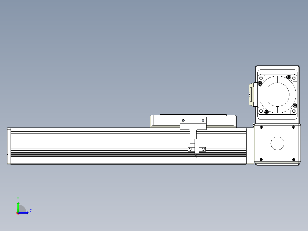 同步带全封闭直线模组TPA-HCB-105D-90-L150-RU-C-P20-N3左视图