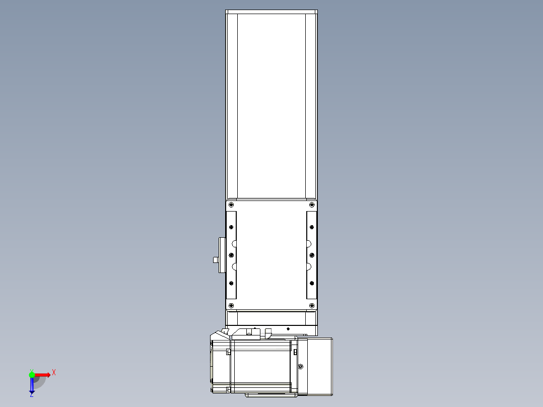 同步带全封闭直线模组TPA-HCB-105D-90-L150-RU-C-P20-N3俯视图