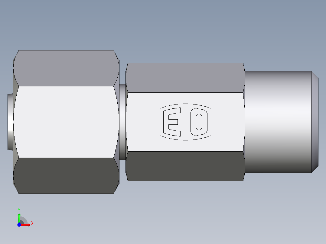 卡套式工业通用硬管接头EO_Distance_piece_adapter_DA08LOMD71前视图