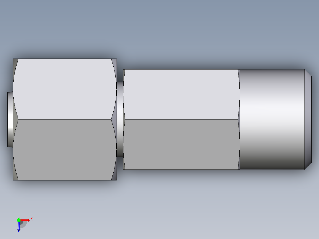 卡套式工业通用硬管接头EO_Distance_piece_adapter_DA08LOMD71俯视图