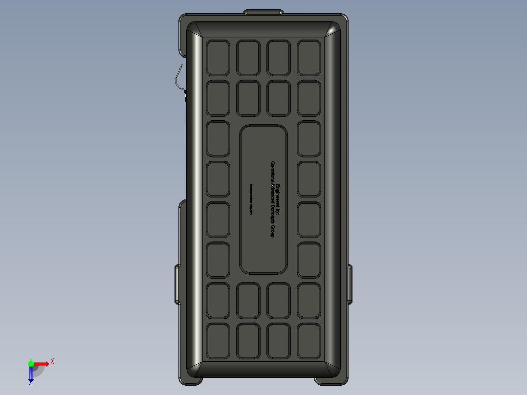 机械端止外壳俯视图