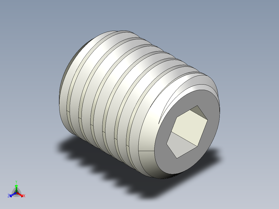 DIN 913-ISO 4026 固定螺钉-M14 L=16.STEP主视图