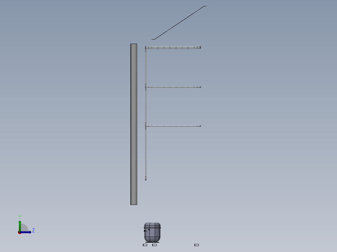货架、保鲜保温展示柜左视图
