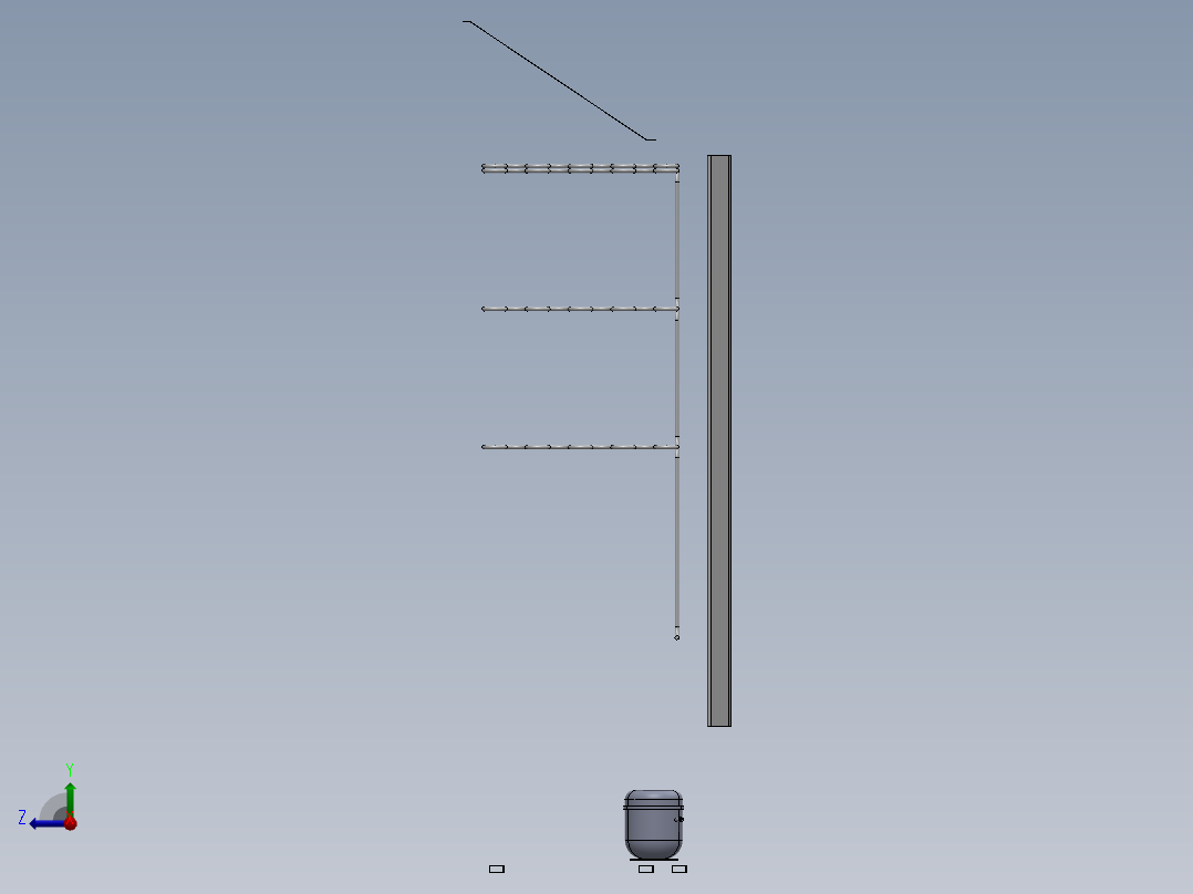 货架、保鲜保温展示柜右视图