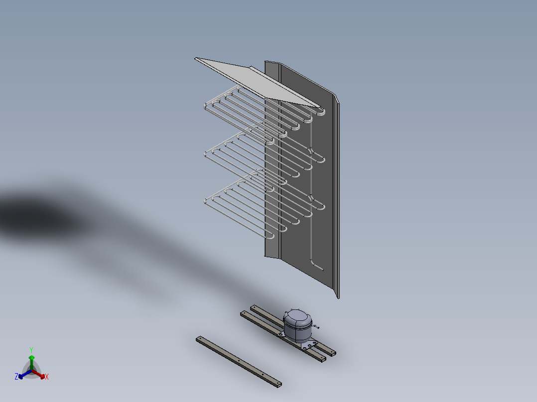 货架、保鲜保温展示柜正等轴测图
