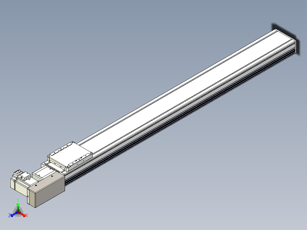 同步带全封闭直线模组TPA-HCB-105D-90-L950-MR-Y-P20-N3正等轴测图