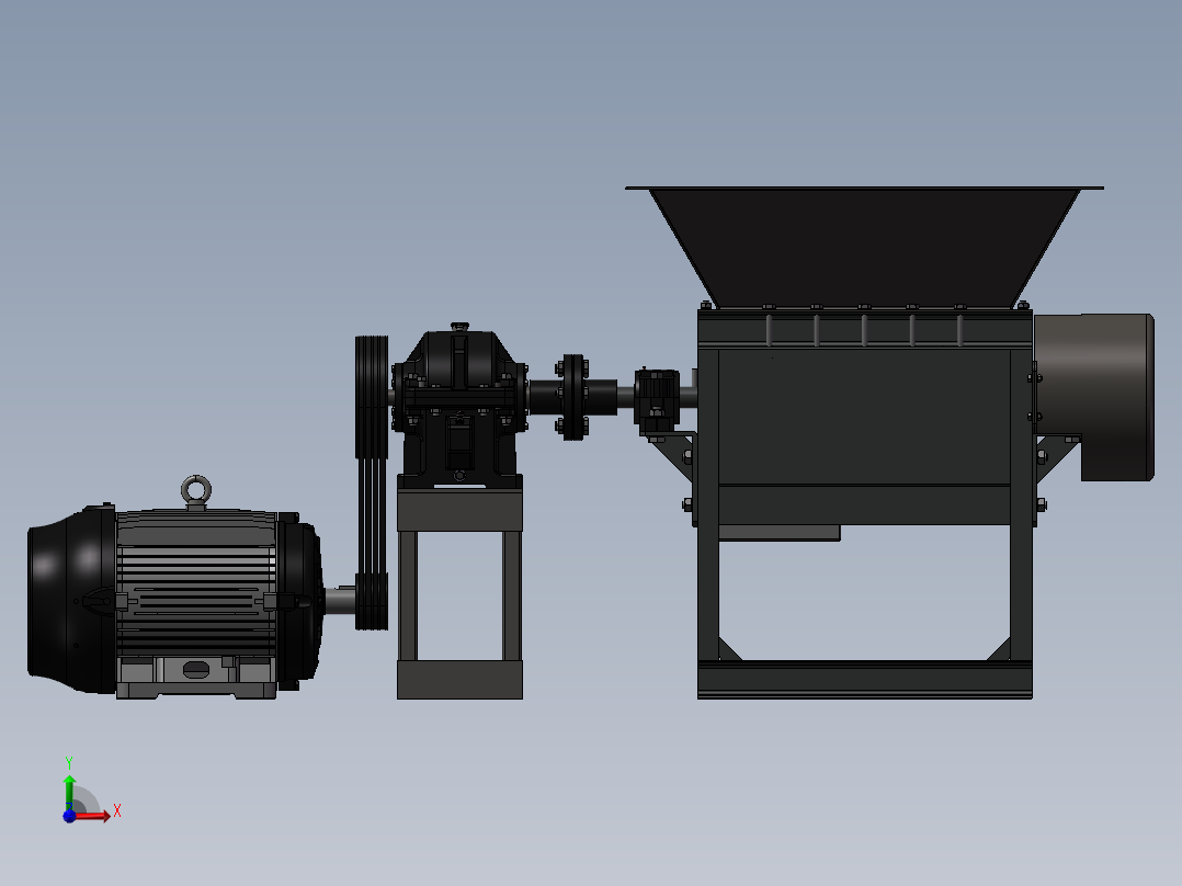 破碎机、木材碎屑机前视图