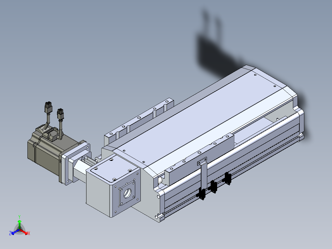 东锦同步带传动-直线滑台模组DH210B-L150-S100-BL-P750W-C3主视图