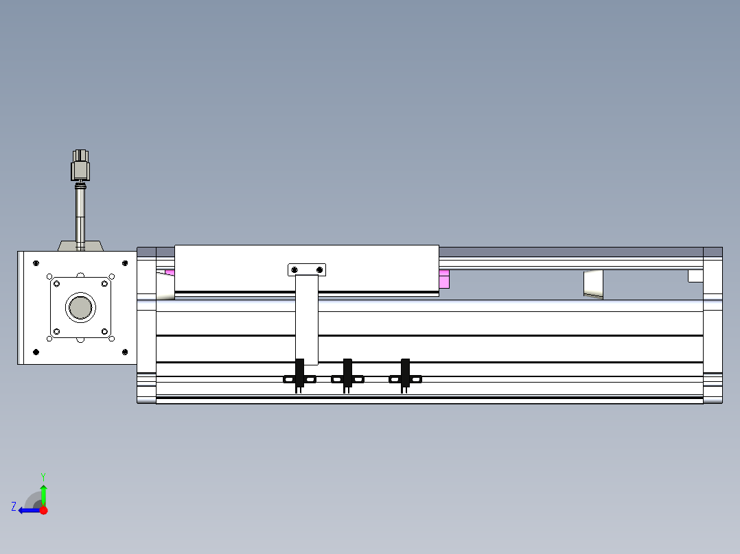 东锦同步带传动-直线滑台模组DH210B-L150-S100-BL-P750W-C3右视图