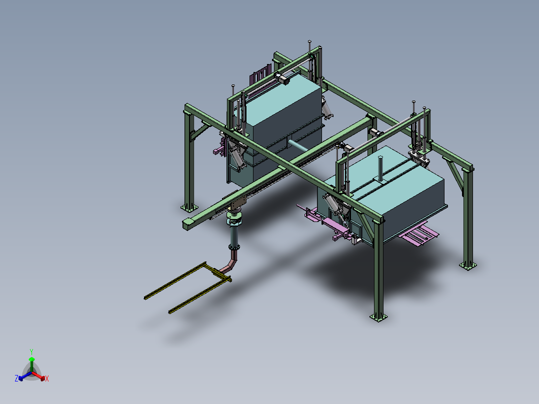 提升翻转机正等轴测图
