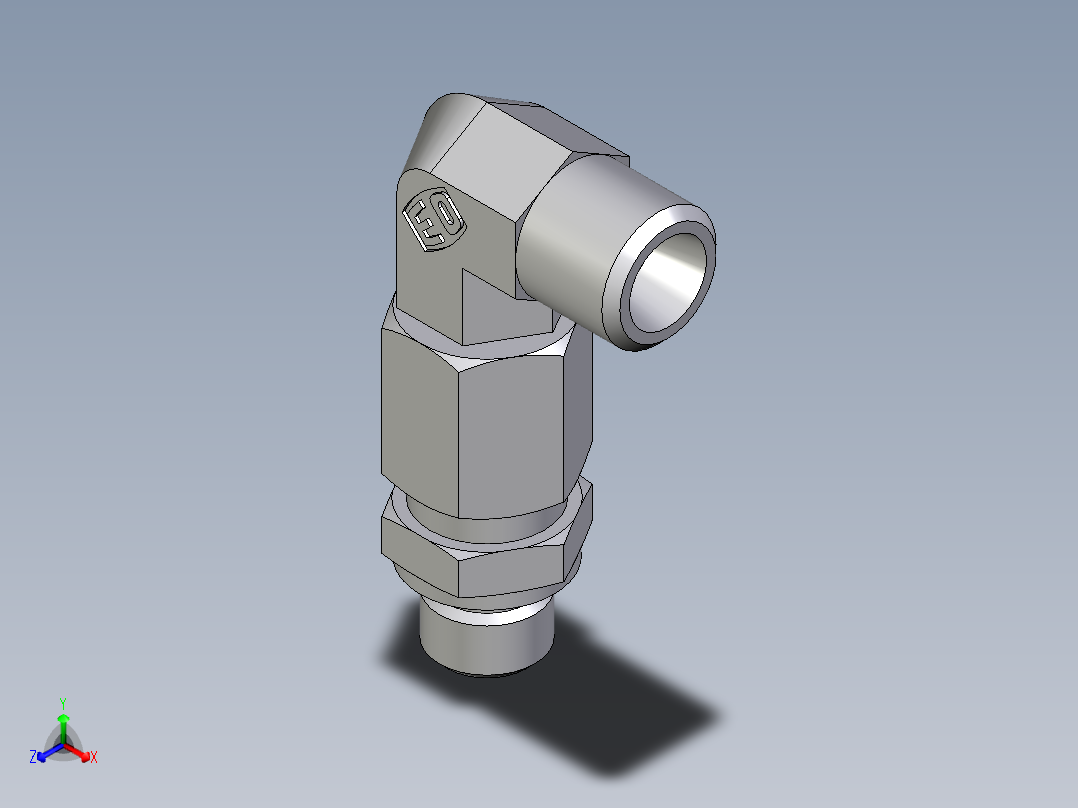 卡套式工业通用硬管接头EO_Assembled_adjustable_standpipe_elbow_EVW06LMOMD71主视图