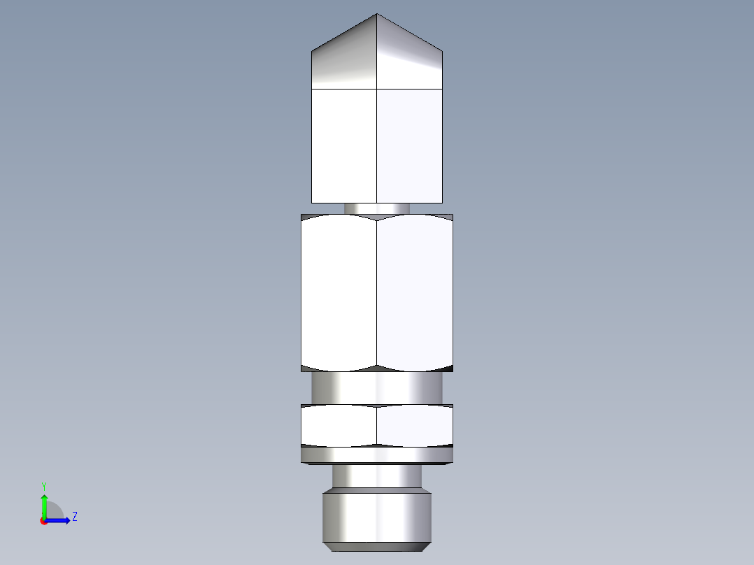 卡套式工业通用硬管接头EO_Assembled_adjustable_standpipe_elbow_EVW06LMOMD71左视图