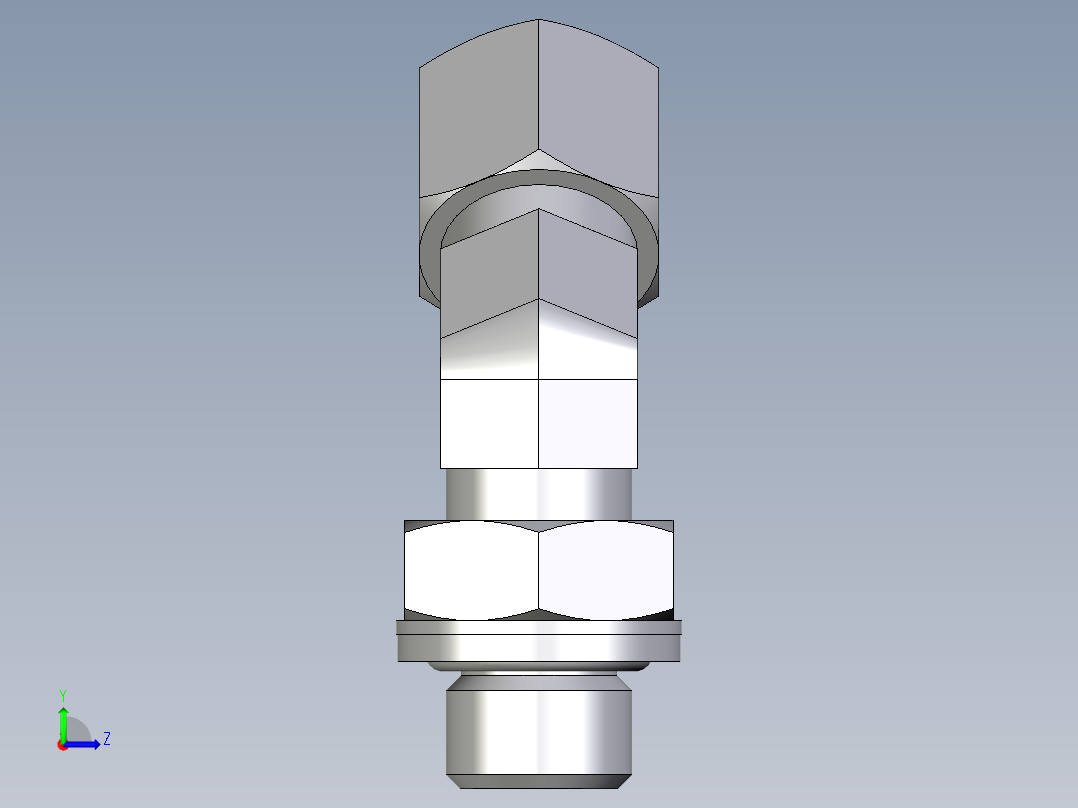 卡套式工业通用硬管接头EO_Adjustable_locknut_45_deg_elbow_VEE08LRCF左视图