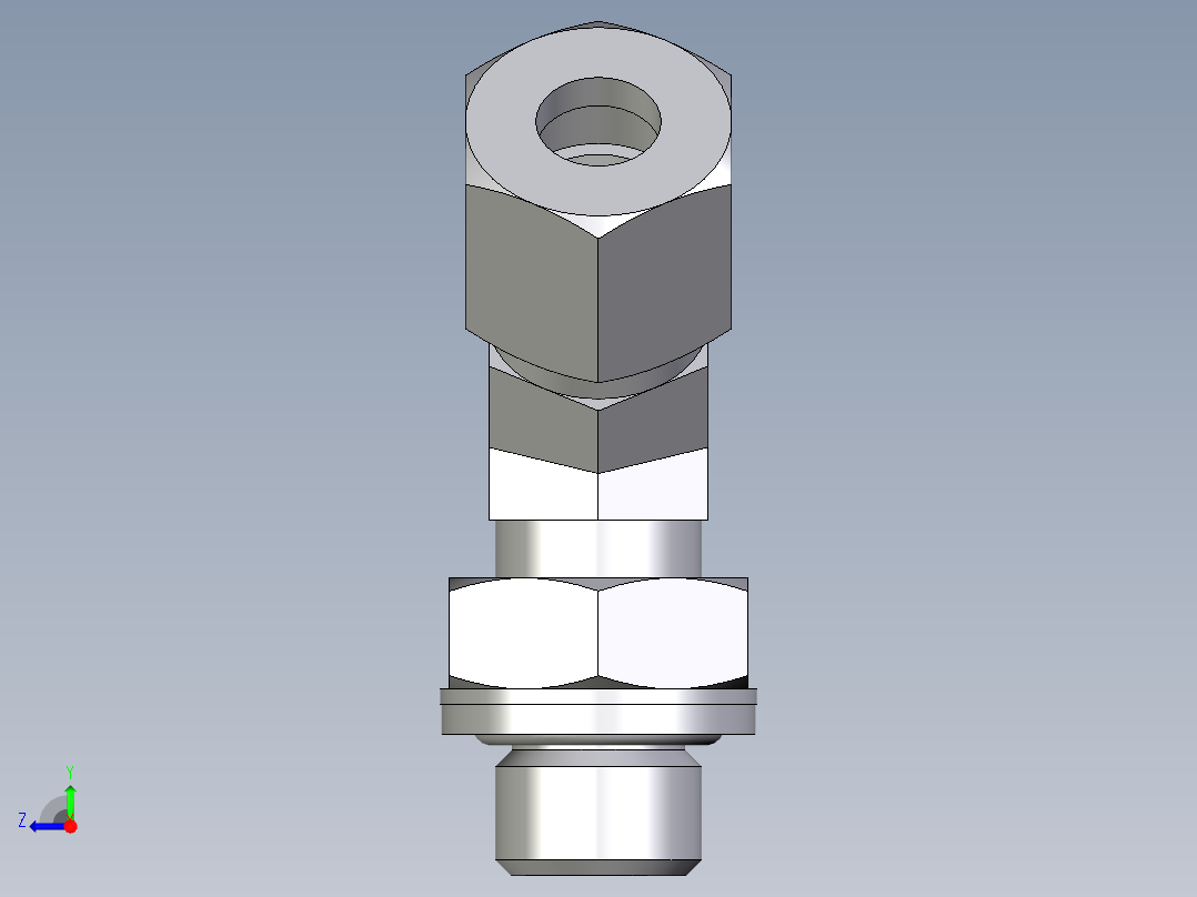 卡套式工业通用硬管接头EO_Adjustable_locknut_45_deg_elbow_VEE08LRCF右视图