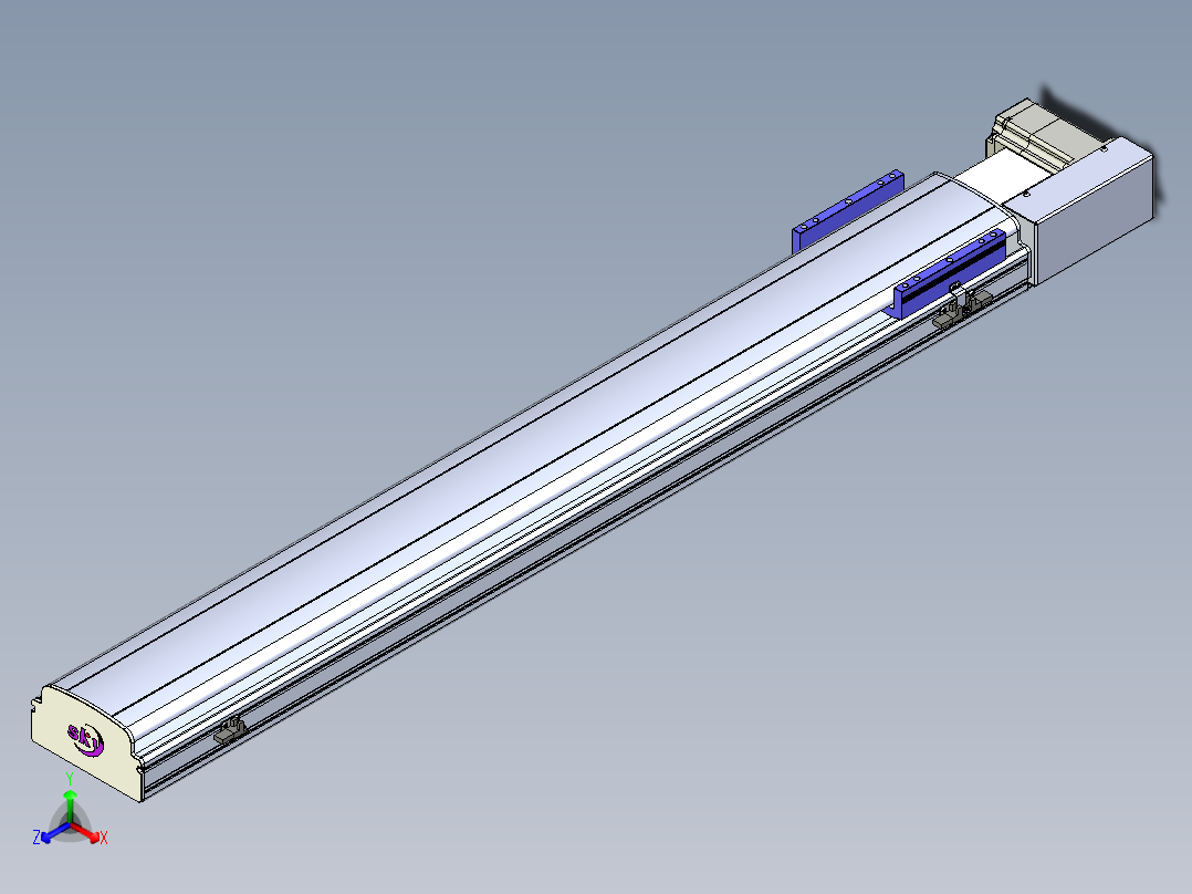 同步带滑台-半封闭B17H-L50-S1100-R-P75-D3主视图