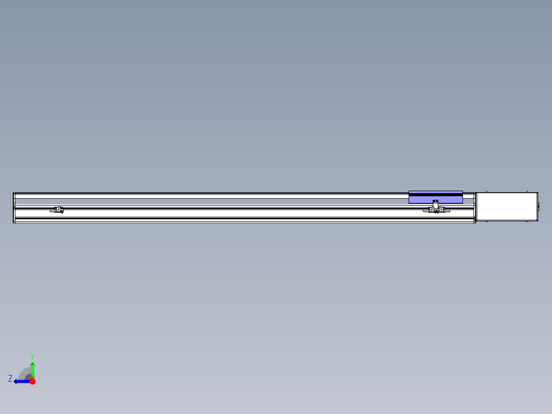 同步带滑台-半封闭B17H-L50-S1100-R-P75-D3右视图